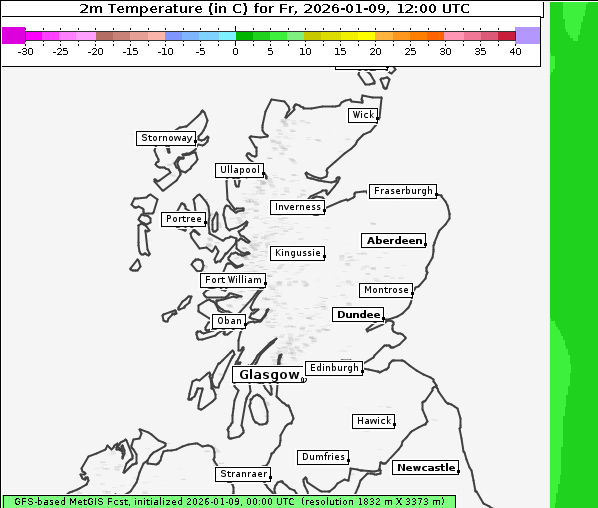 Temperatur, 9. 1. 2026