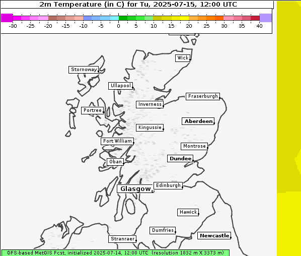 Temperatur, 15. 7. 2025