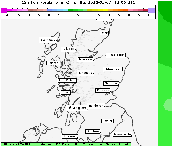 Temperatur, 7. 2. 2026