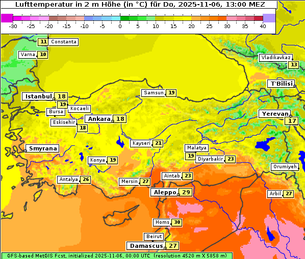 Temperatur, 6. 11. 2025