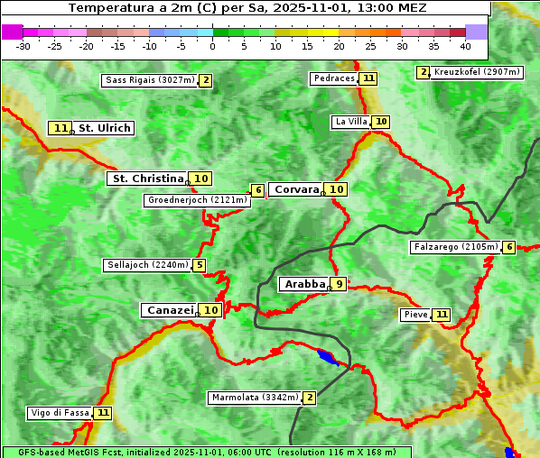 Temperatur, 1. 11. 2025