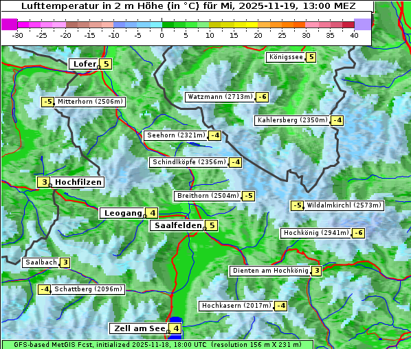Temperatur, 19. 11. 2025