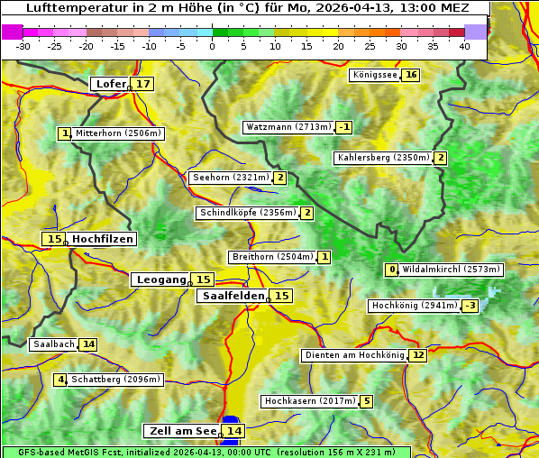 Temperatur, 13. 4. 2026