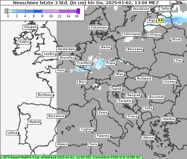 Neuschnee, 2. 1. 2025