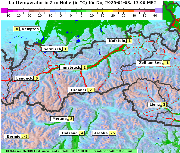 Temperatur, 8. 1. 2026