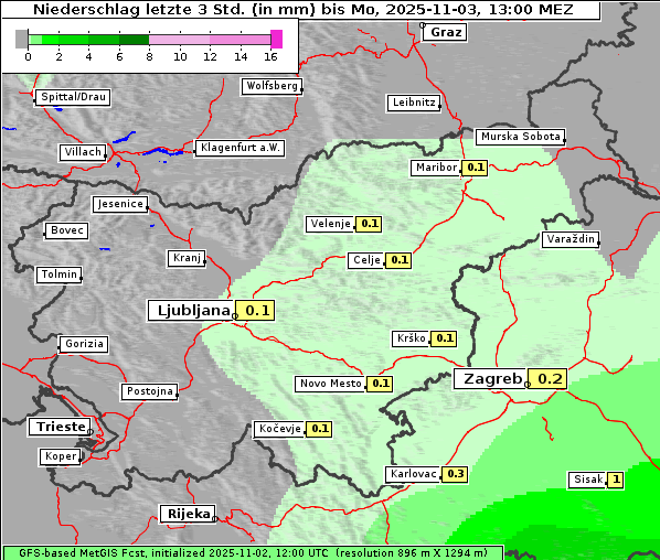 Niederschlag, 3. 11. 2025