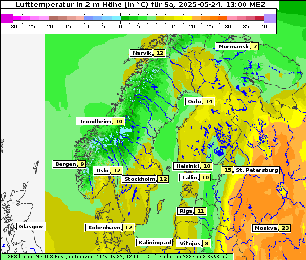 Temperatur, 24. 5. 2025
