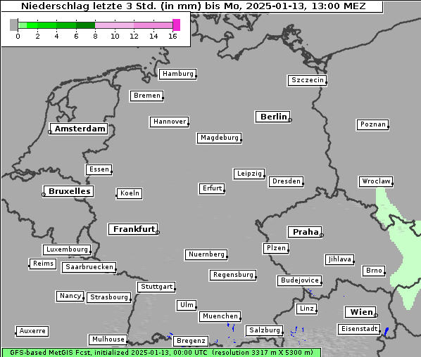 Niederschlag, 13. 1. 2025