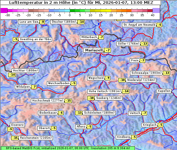 Temperatur, 7. 1. 2026