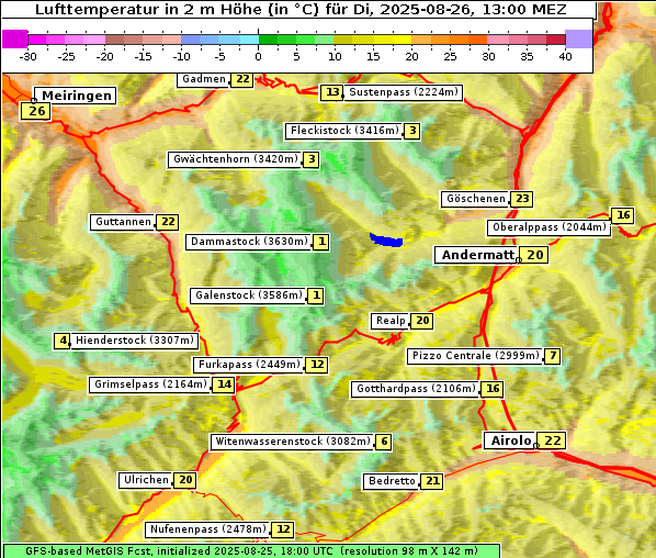 Temperatur, 26. 8. 2025