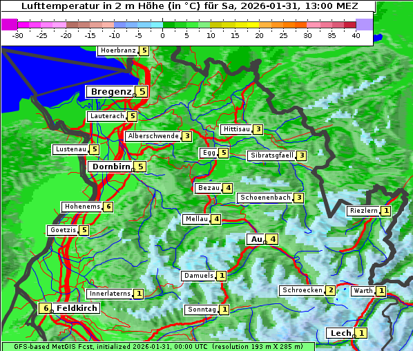 Temperatur, 31. 1. 2026