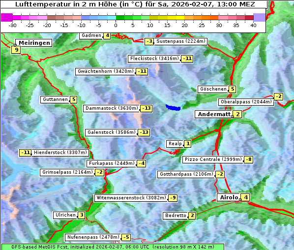 Temperatur, 7. 2. 2026