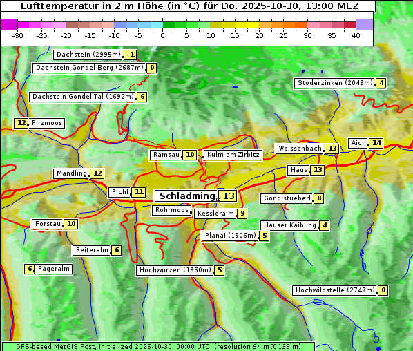 Temperatur, 30. 10. 2025