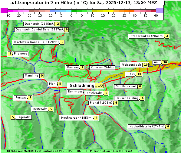 Temperatur, 13. 12. 2025