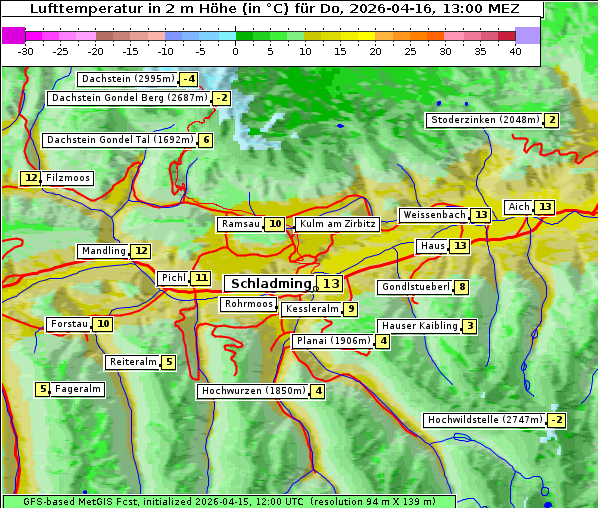Temperatur, 16. 4. 2026