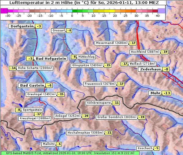 Temperatur, 11. 1. 2026