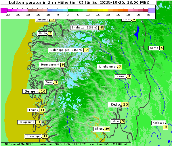 Temperatur, 26. 10. 2025