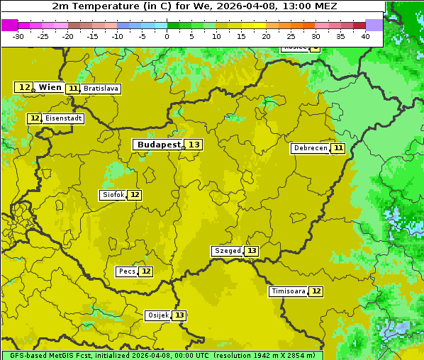 Temperatur, 8. 4. 2026