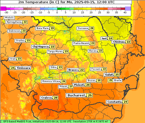 Temperatur, 15. 9. 2025