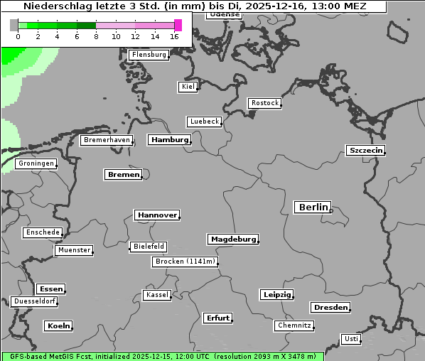 Niederschlag, 16. 12. 2025