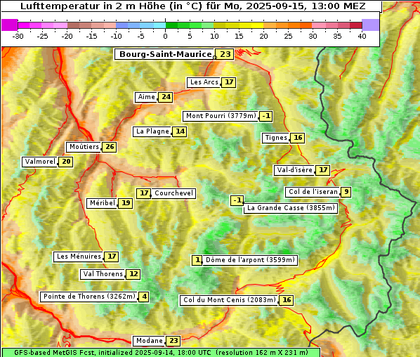 Temperatur, 15. 9. 2025