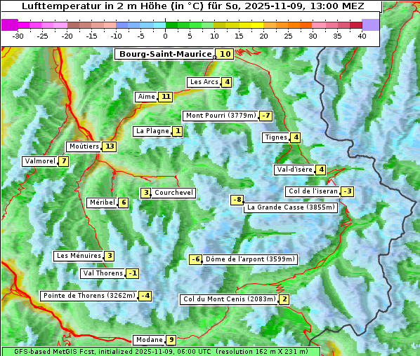 Temperatur, 9. 11. 2025