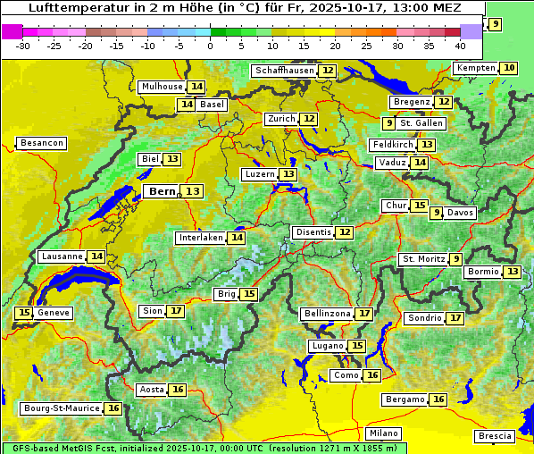 Temperatur, 17. 10. 2025