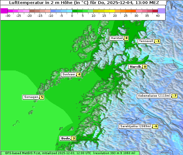 Temperatur, 4. 12. 2025