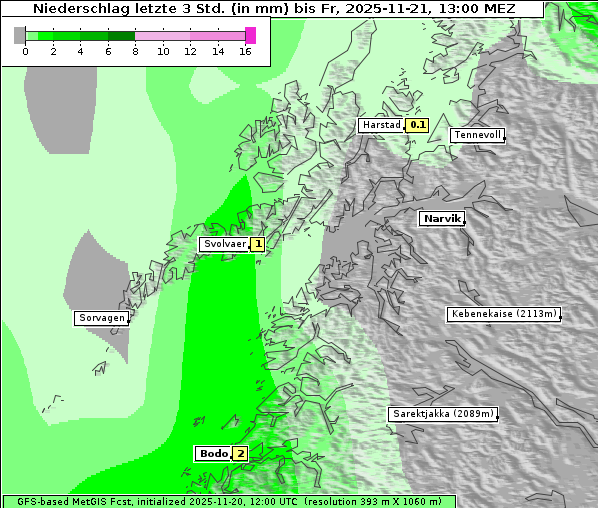 Niederschlag, 21. 11. 2025