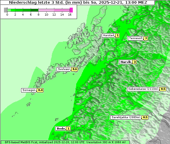 Niederschlag, 21. 12. 2025