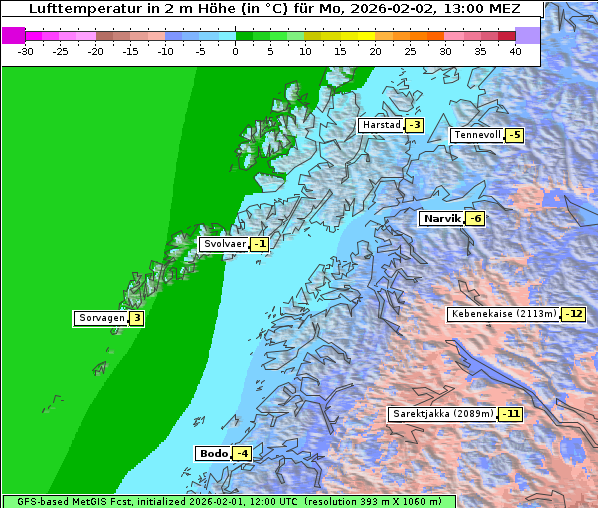 Temperatur, 2. 2. 2026