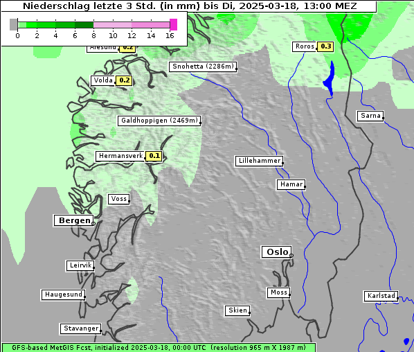 Niederschlag, 18. 3. 2025