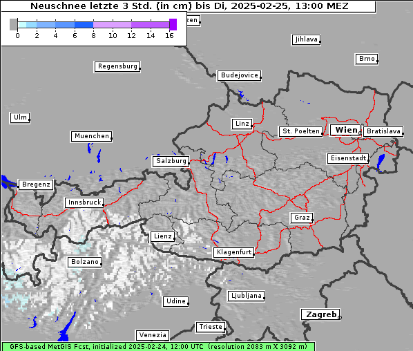 Neuschnee, 25. 2. 2025