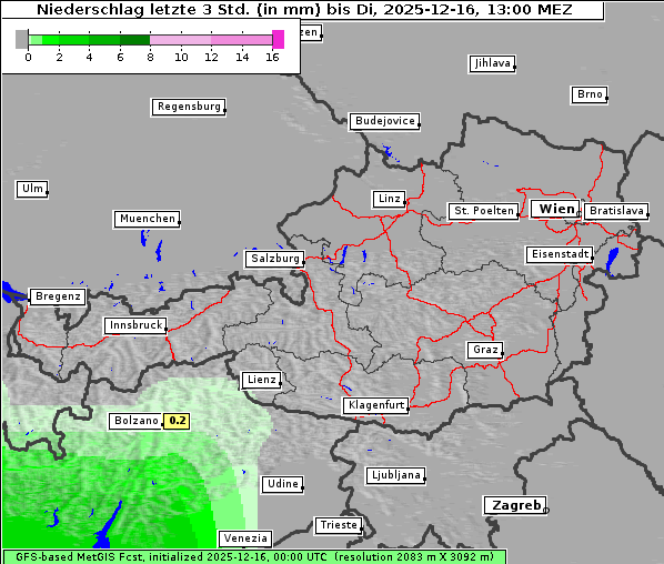 Niederschlag, 16. 12. 2025