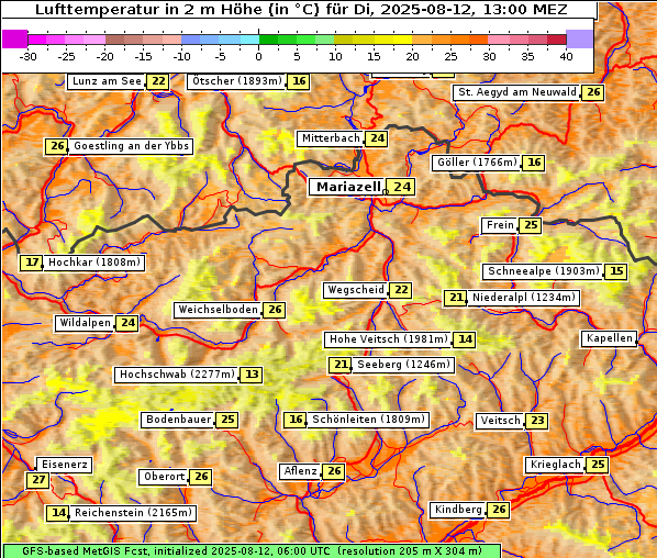 Temperatur, 12. 8. 2025