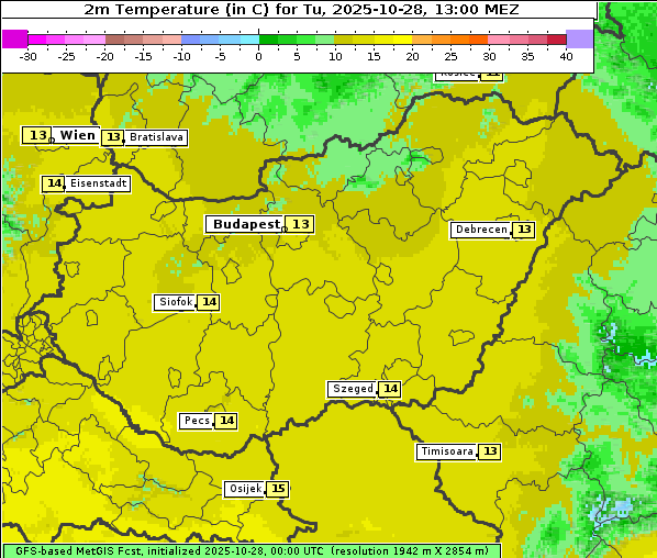 Temperatur, 28. 10. 2025