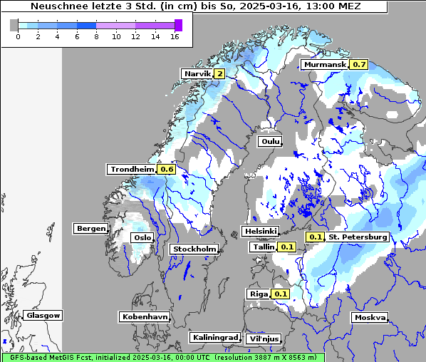 Neuschnee, 16. 3. 2025