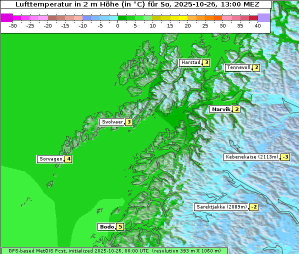 Temperatur, 26. 10. 2025