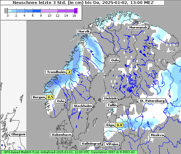 Neuschnee, 2. 1. 2025