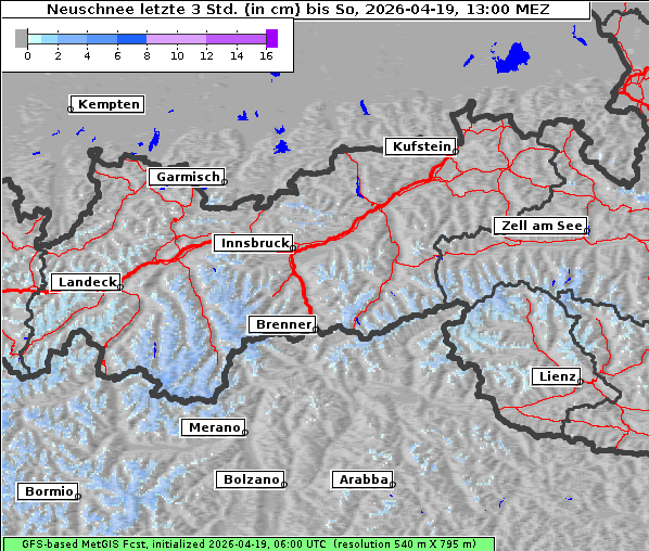 Neuschnee, 19. 4. 2026
