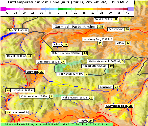 Temperatur, 2. 5. 2025