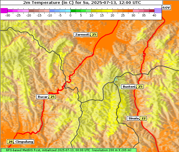 Temperatur, 13. 7. 2025