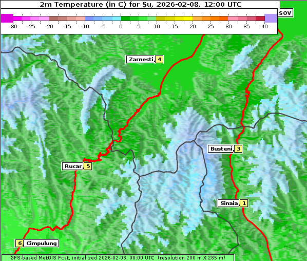 Temperatur, 8. 2. 2026