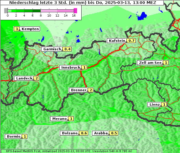 Niederschlag, 13. 3. 2025