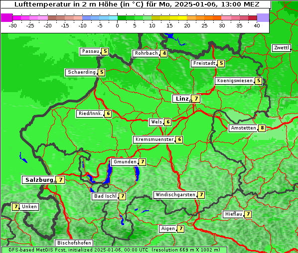 Temperatur, 6. 1. 2025