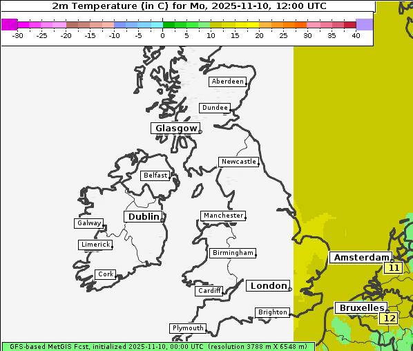 Temperatur, 10. 11. 2025