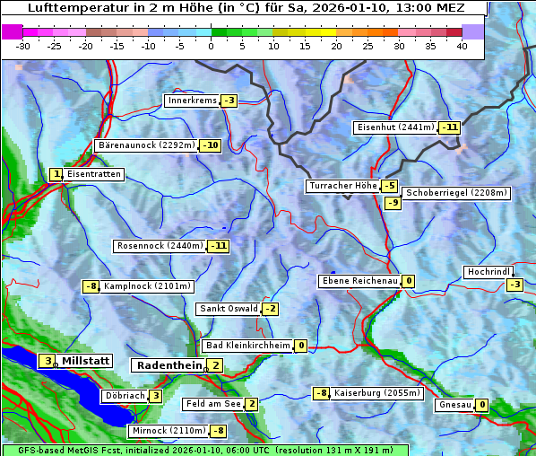 Temperatur, 10. 1. 2026