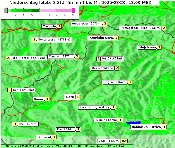 Niederschlag, 20. 8. 2025