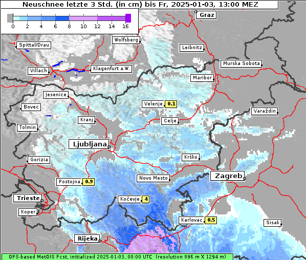 Neuschnee, 3. 1. 2025