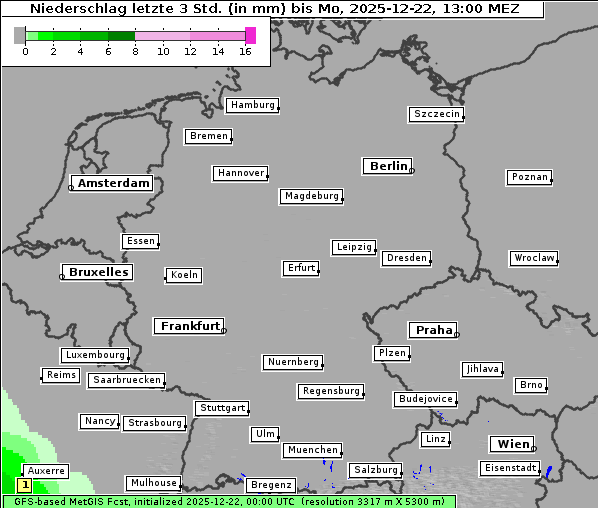 Niederschlag, 22. 12. 2025